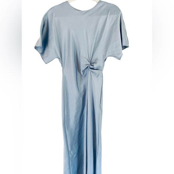 Zara - Blue Satin Midi Dress - Small - NWT - Picture 3 of 5